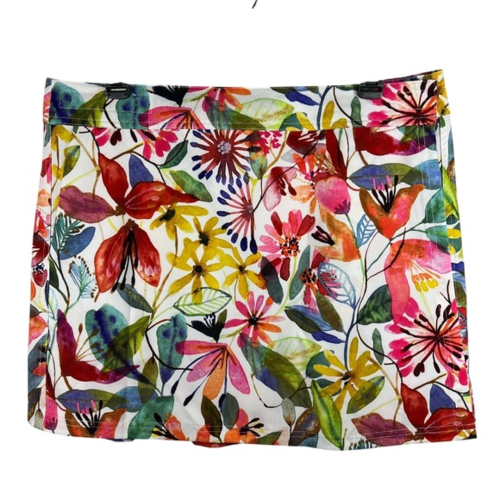 RipSkirt Hawaii Wrap Skirt Large Multi Floral Watercolor Active‎ Beach Boho